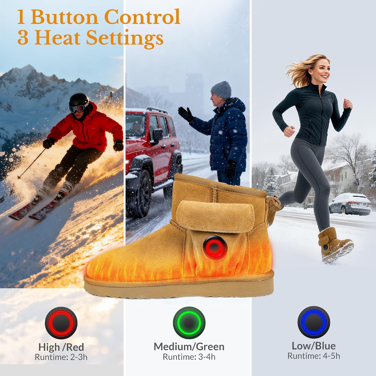 Camel heated boots